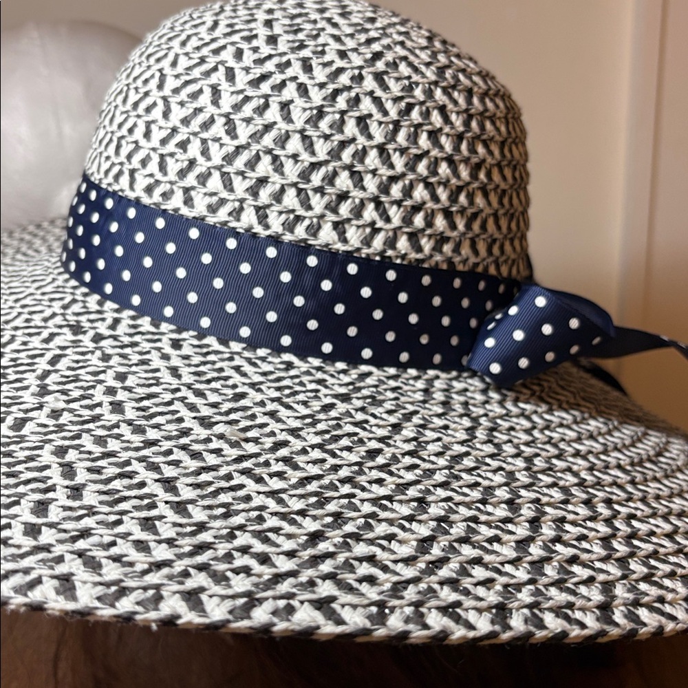 Mr Buho Navy Paper Straw Wide Brimmed Hat One Size - Picture 3 of 8
